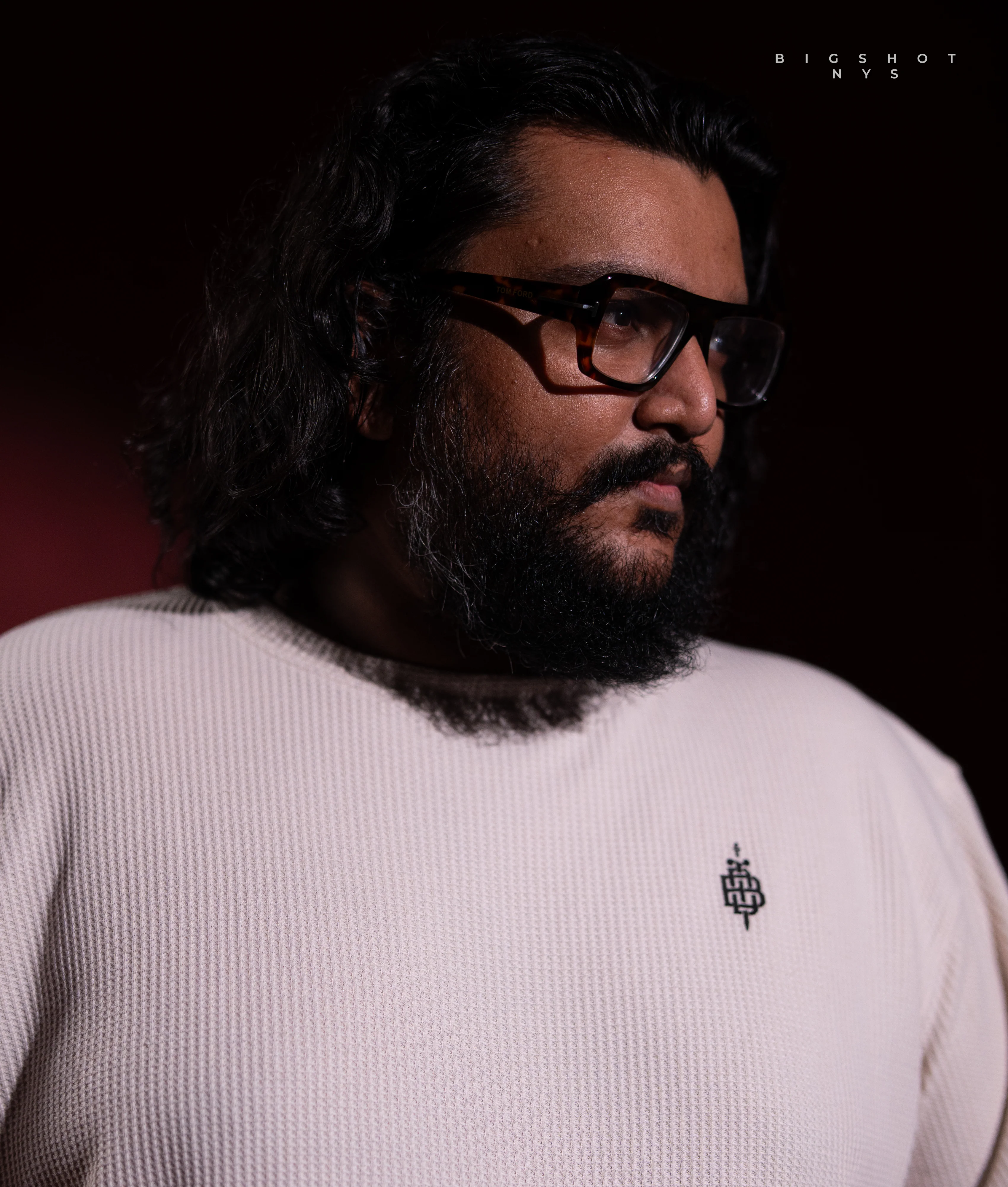 Big Size Drop Shoulder - Cream Chest Logo - Image 2