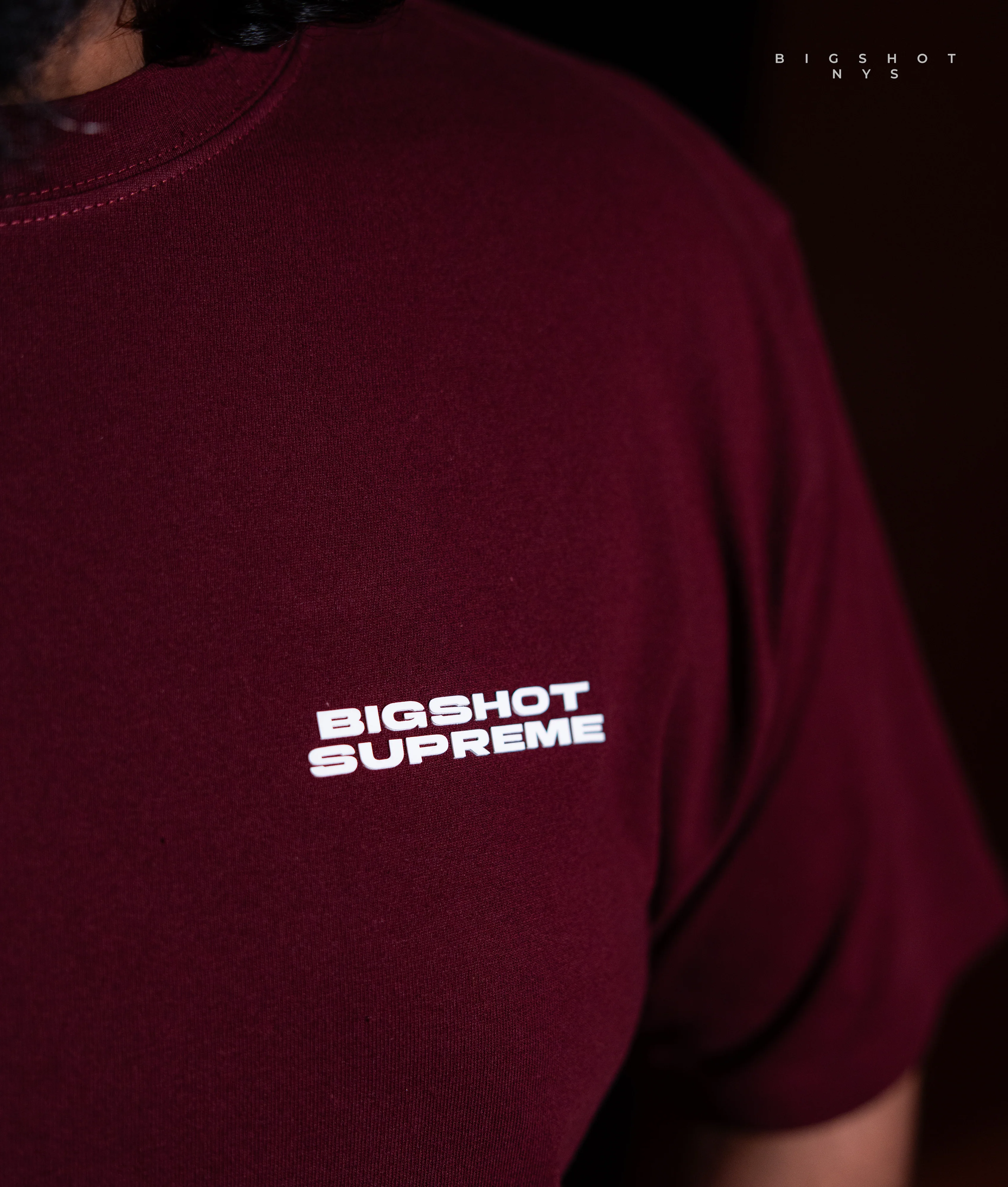 Big Size Drop Shoulder - Maroon BIGSHOT Supreme - Image 3