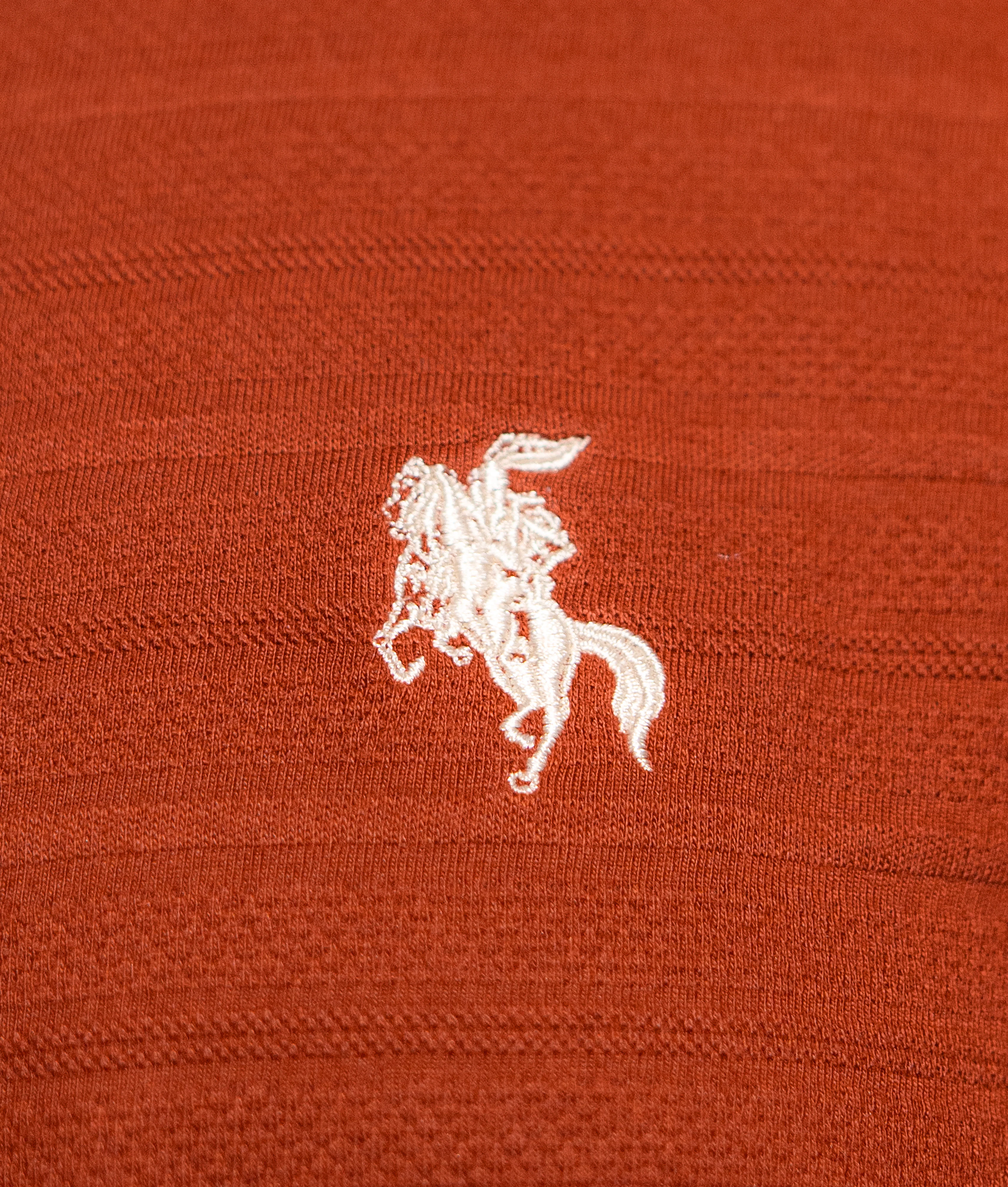 Big Size Luxury Tees - Beige Orange Chest Logo - Image 3