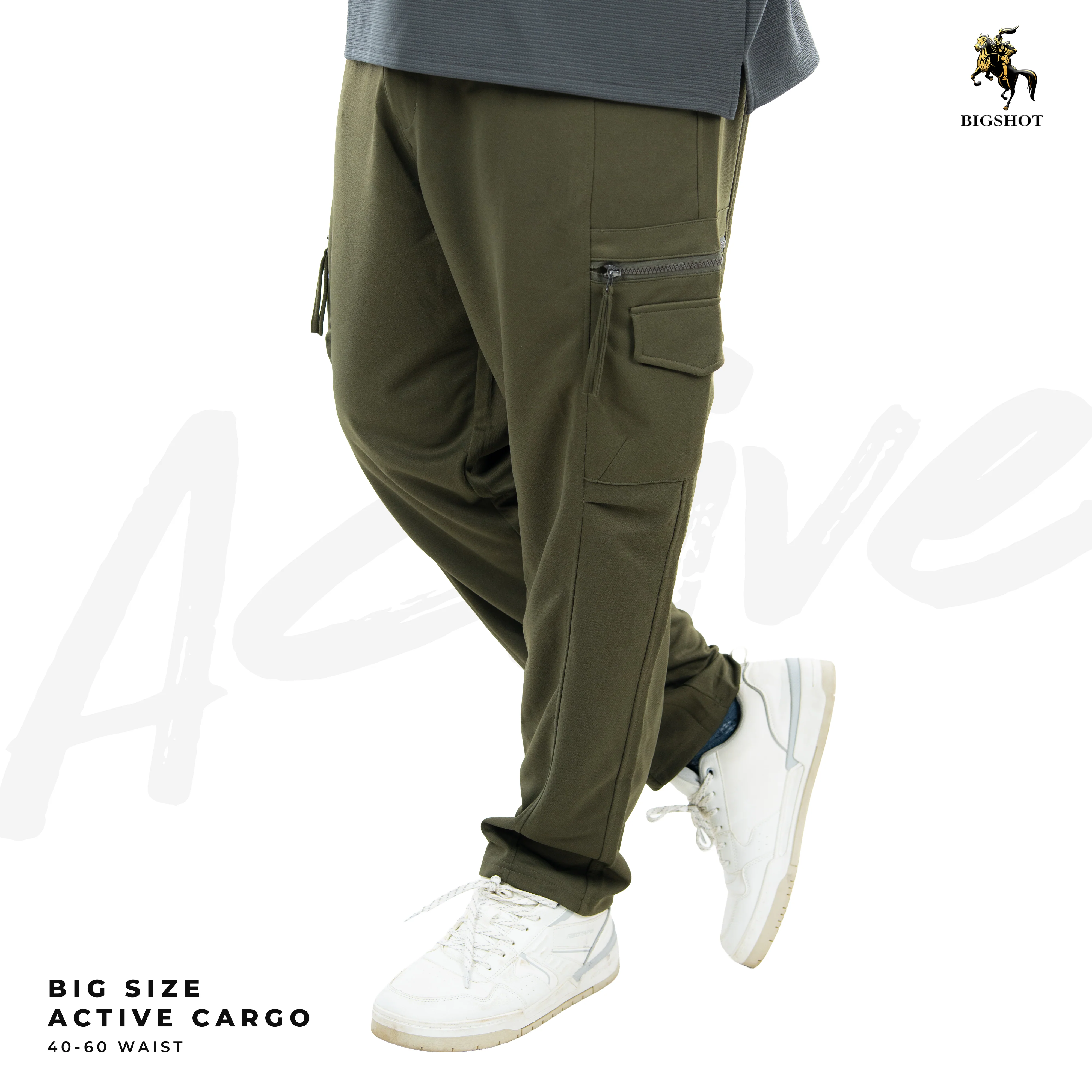 BIGSHOT Active Cargo Pants - Olive