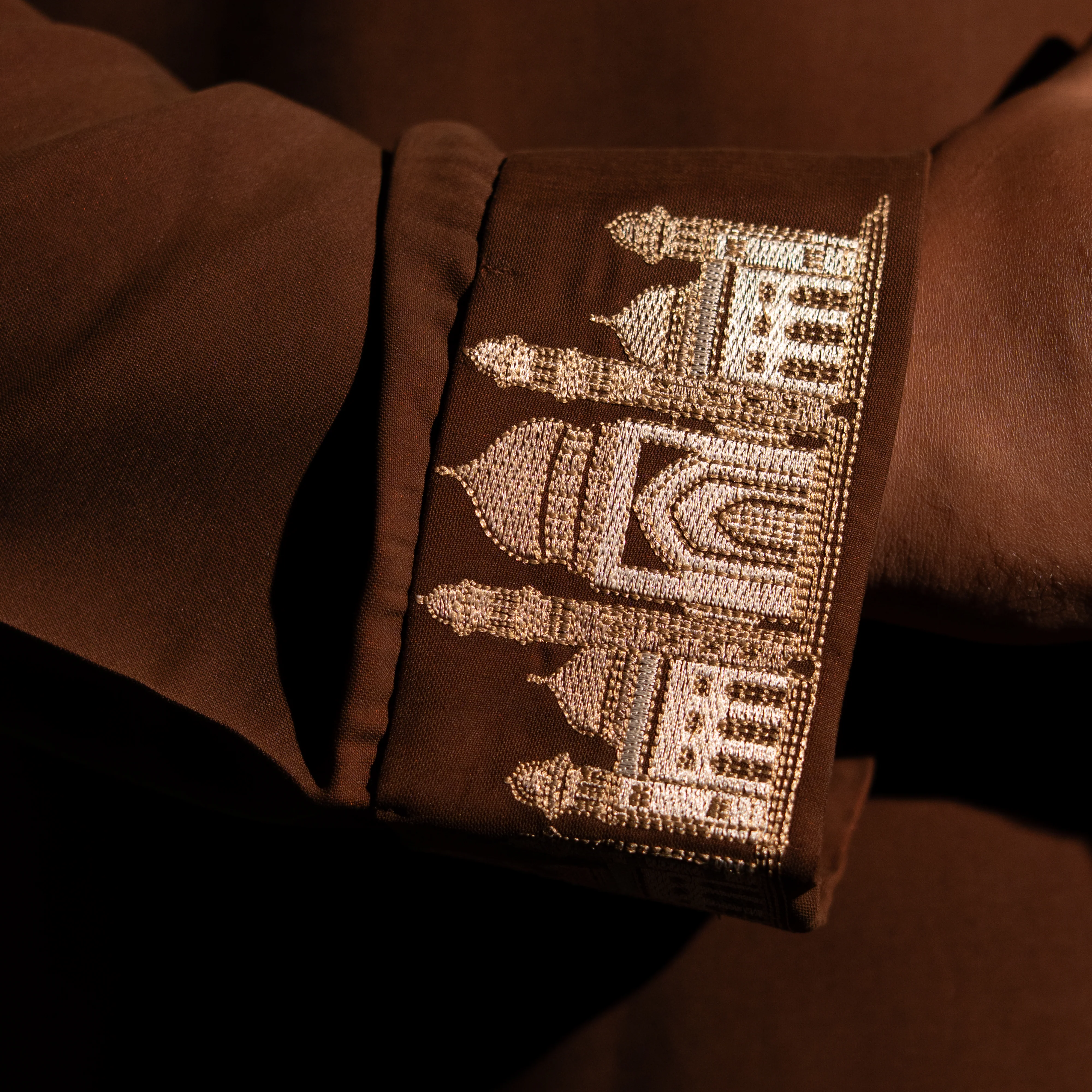 Brown Embroidery Luxury Panjabi - Sultan - Image 3